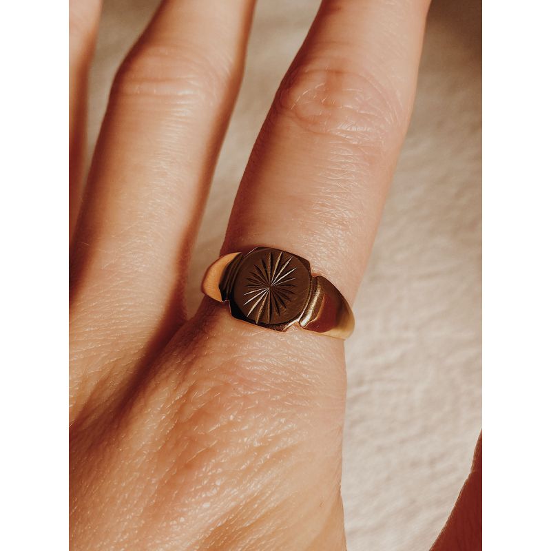 Vintage Starburst Signet Ring image