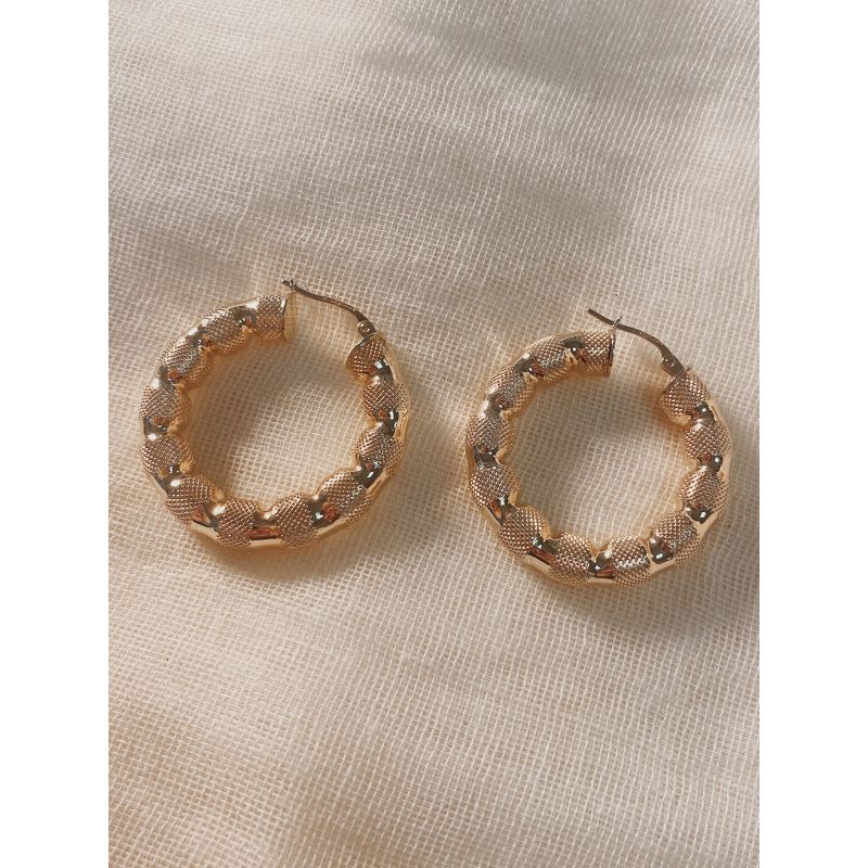 Vintage Textured Chunky Hoops image