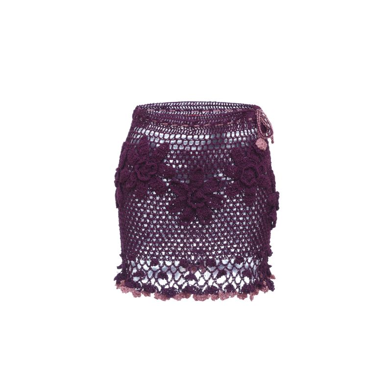 Violet Handmade Crochet Mini Skirt image