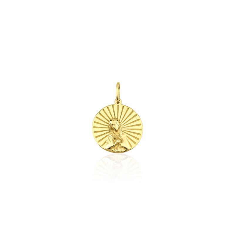 Virgin Mary Pendant, Solid Gold Pendant image