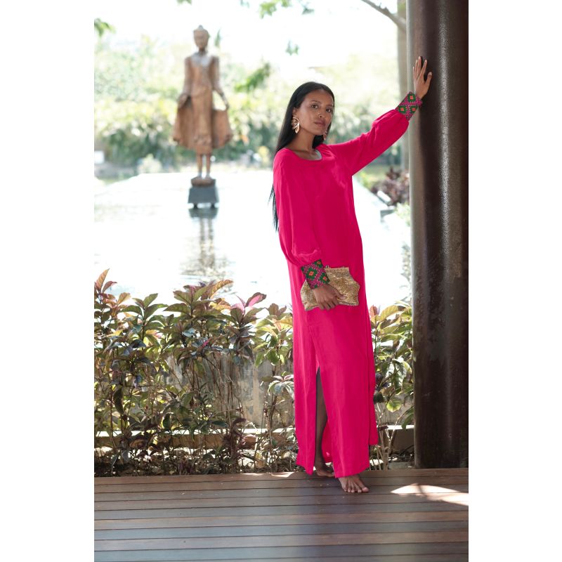 Viva Magenta Chiapas Embroidered Kaftan Caftan Option 1 image