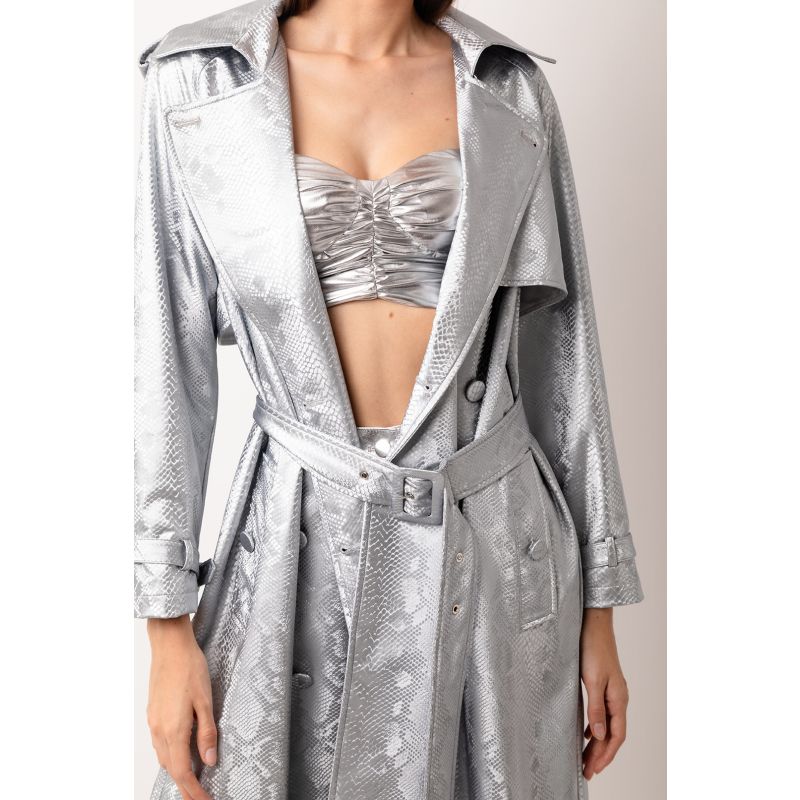 Vivienne Silver Animal Metallic Trench Coat image