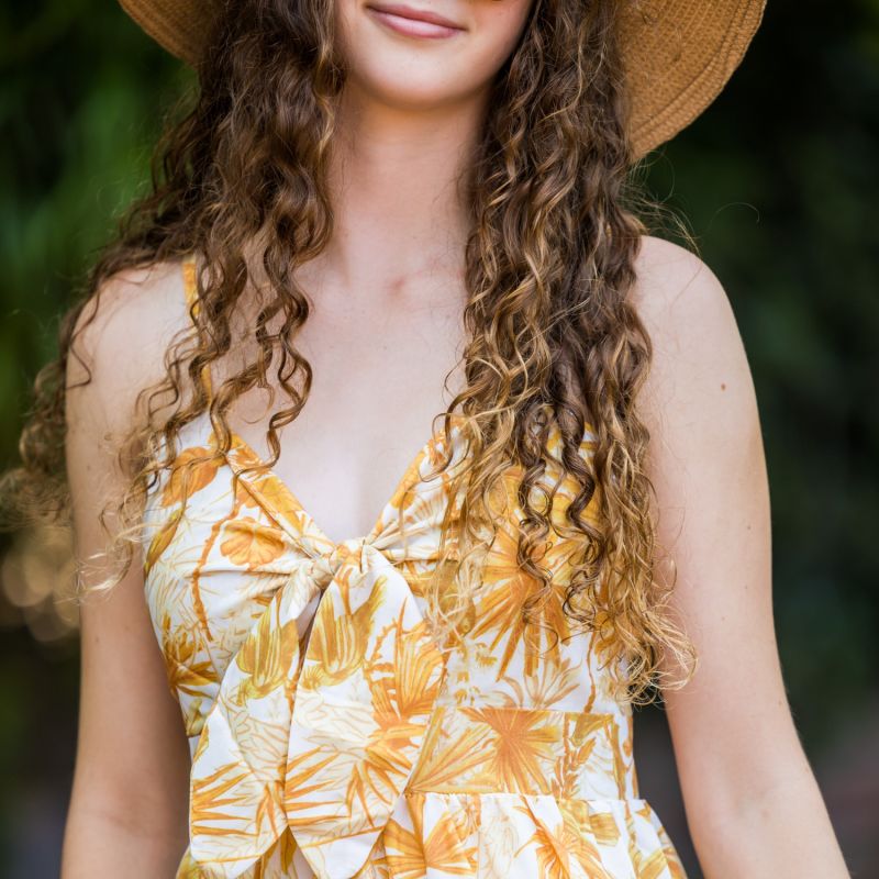 Saffron Palm Tie Dress image