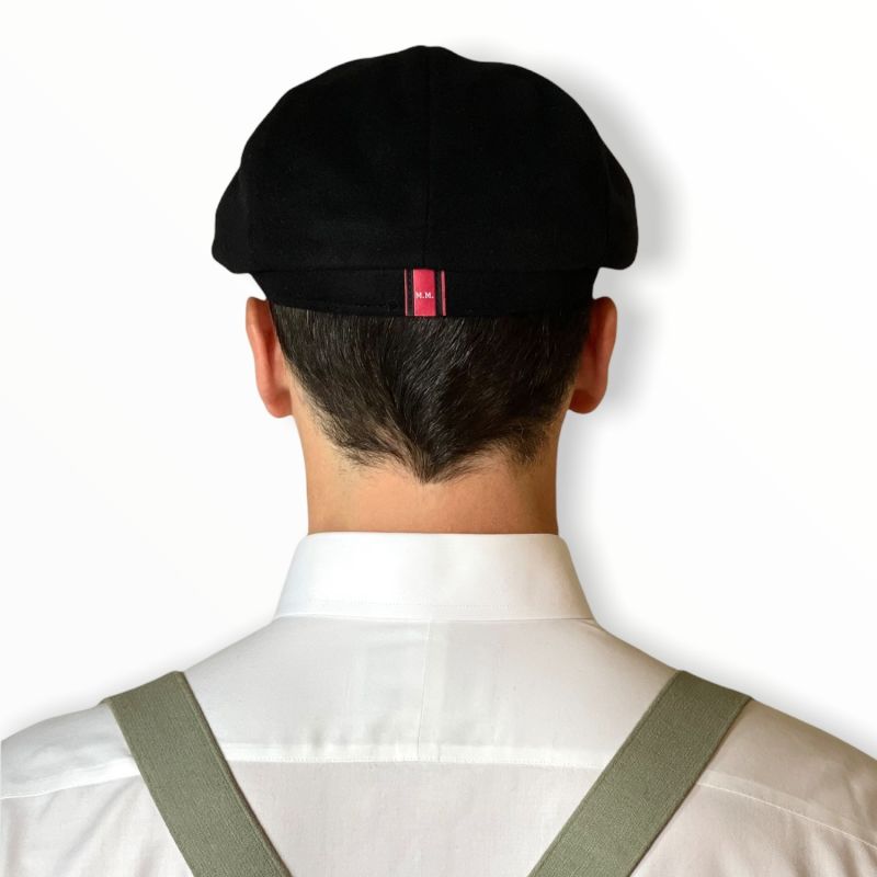 Alberts Ace Bakerboy Cap In Black Cashmere Wool image