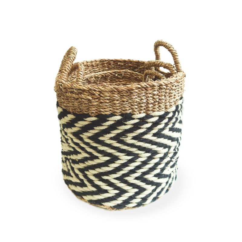 Ula Zigzag Basket - Set Of 3 image