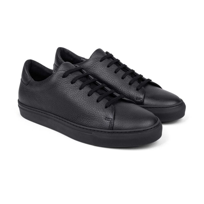 Pebble Leather Sneakers Black Laurent image