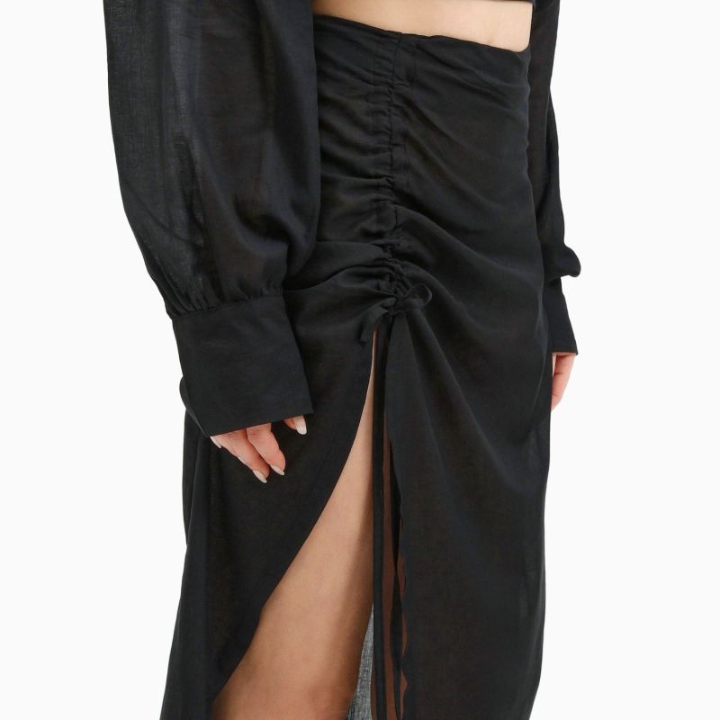 Midi Beach Skirt Black image