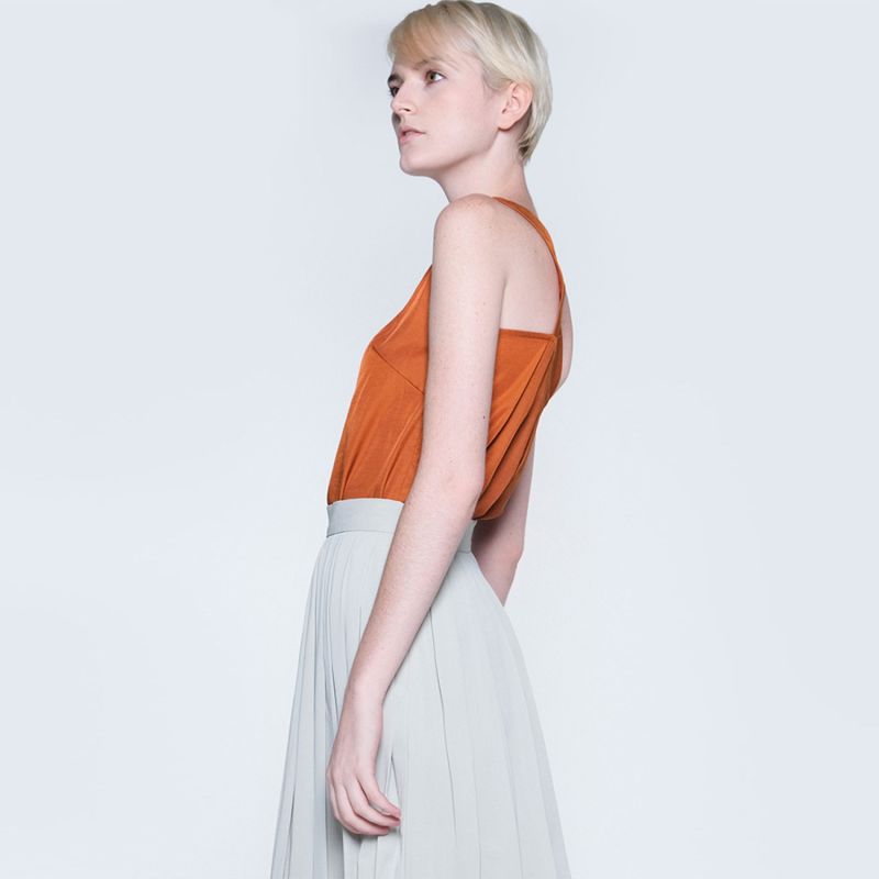 Tivri Asymmetric Back Top In Ginger image