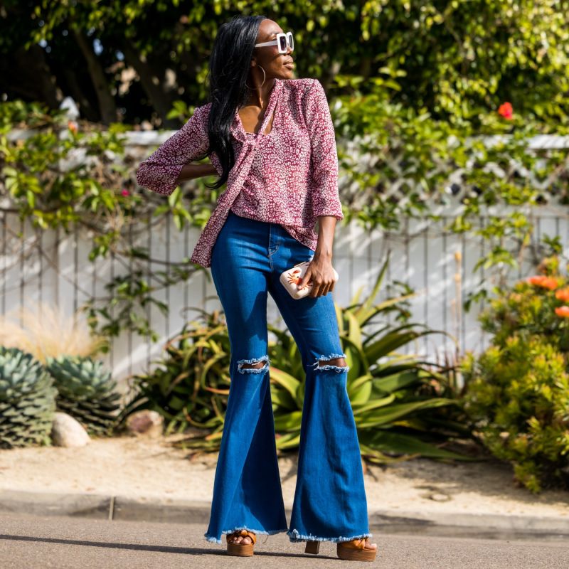 Brick Leopard Tie Blouse image