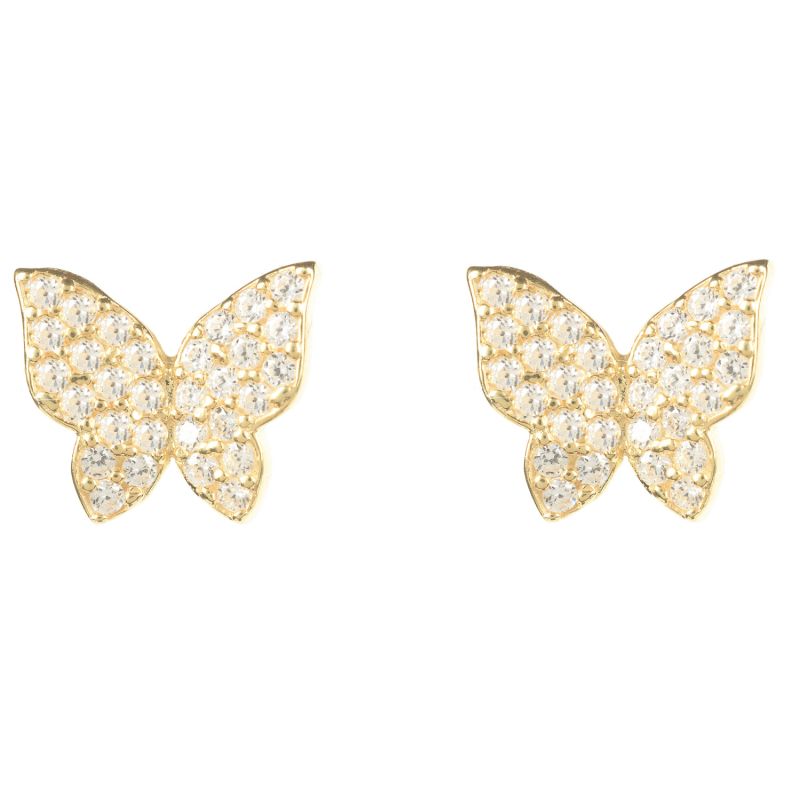 Butterfly Stud Earrings Gold image