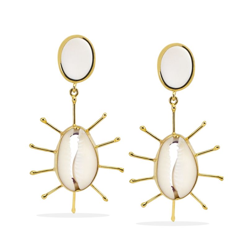 Thorny Cowry Drop Earrings image