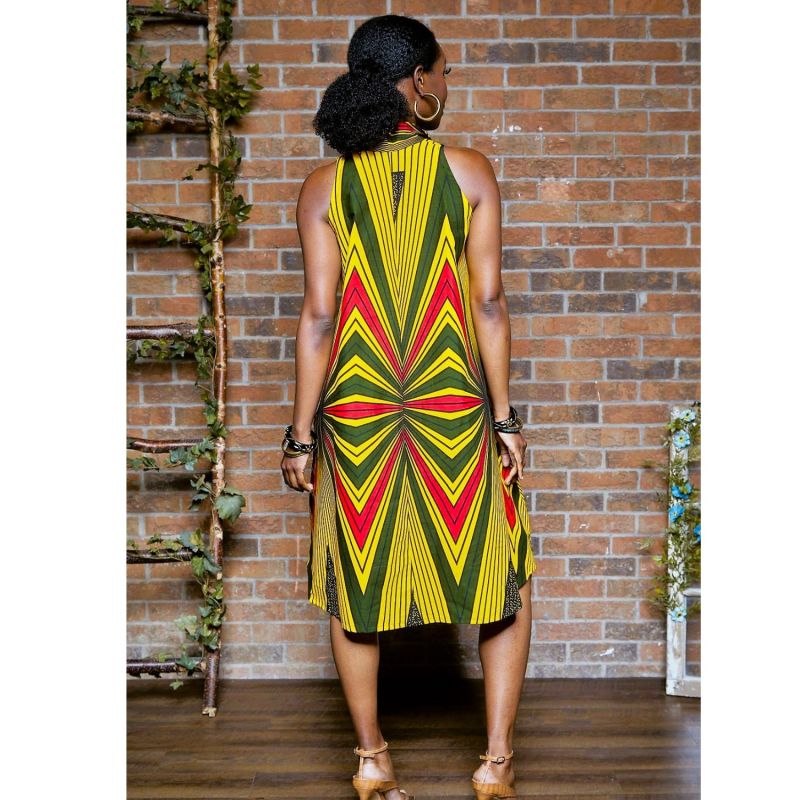 Yellow African Midi Dress image