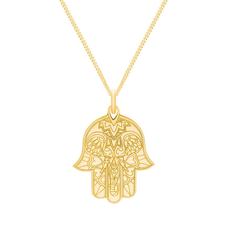 Small Gold Hamsa Hand Pendant Necklace image