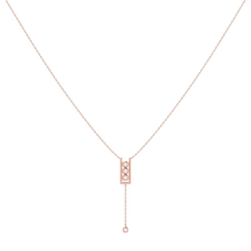 Traffic Light Lariat Necklace In 14 Kt Rose Gold Vermeil On Sterling Silver image