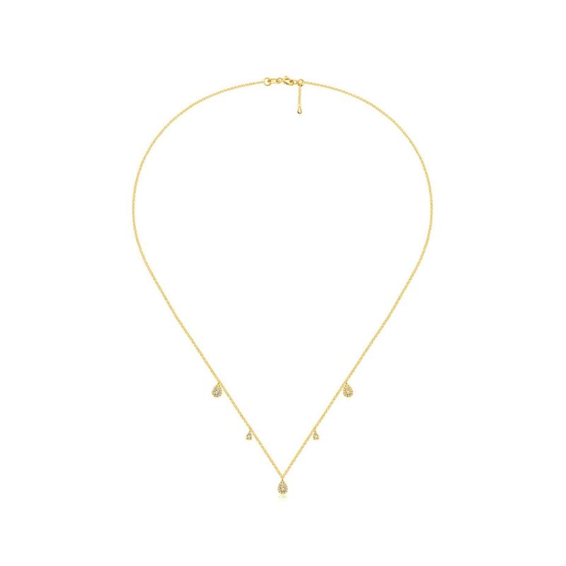 18K Yellow Gold Drop Shape Diamond Necklace / Choker image