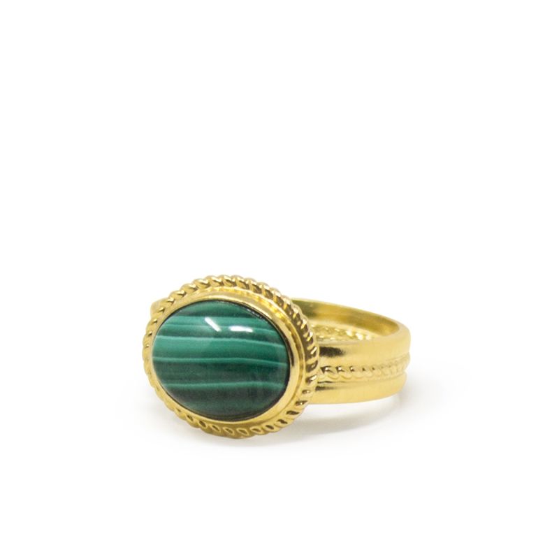 Fascetta Gold-Plated Malachite Ring image