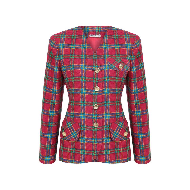 Pinky Wool Check Blazer image