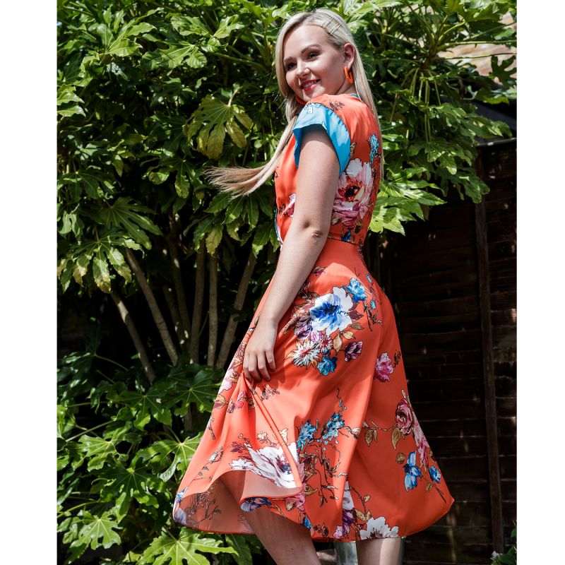 Beverly Orange Jumpsuit In Floral Print image