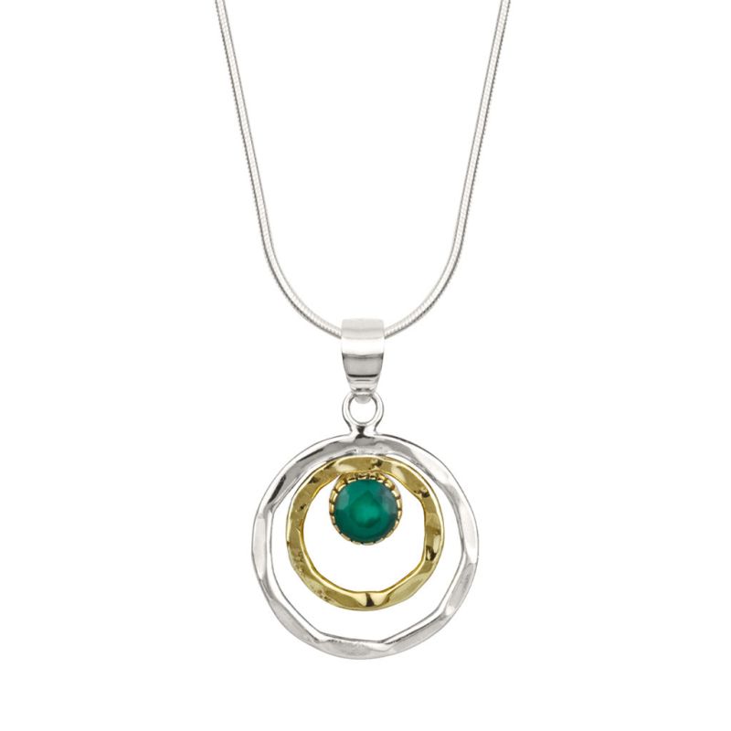 Infinity Universe Silver Necklace - Green Onyx  Charlotte's Web 