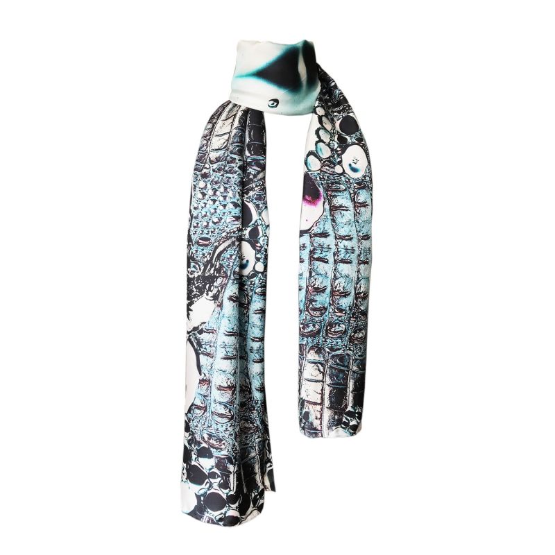 Crocodile & Bubbles Large Silk Scarf image