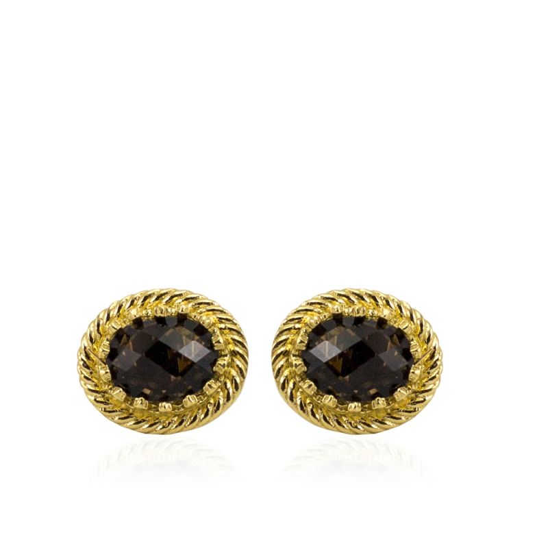 Luccichio Smoky Quartz Stud Earrings image