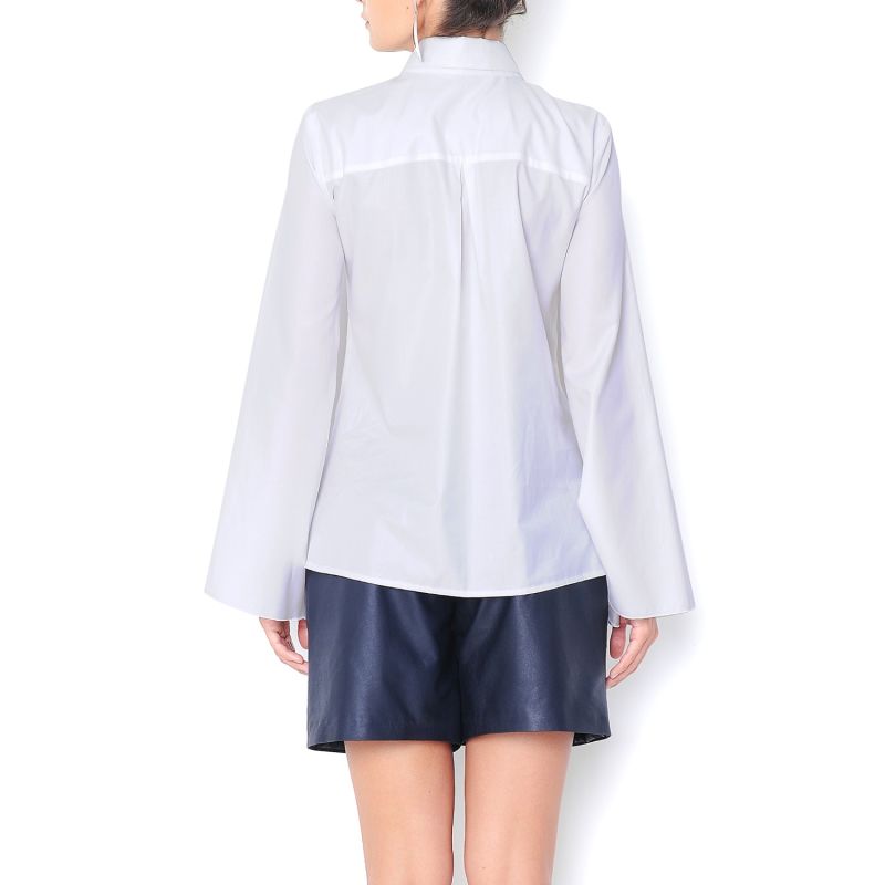 Tee White Cotton Shirt With Flared Sleeves image