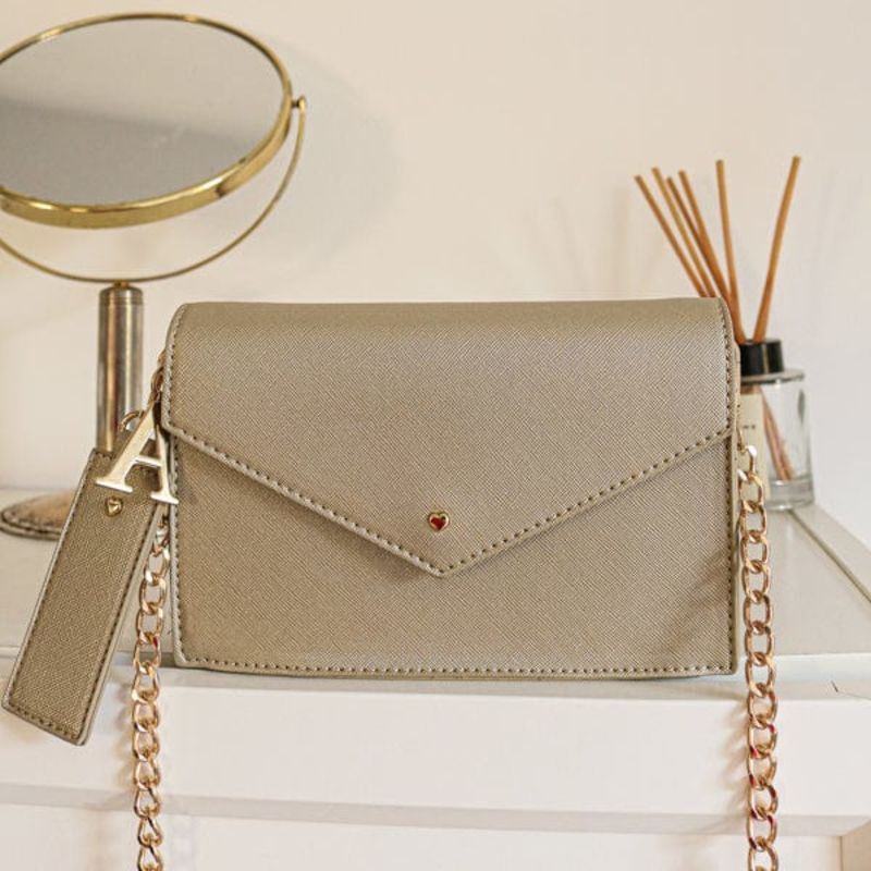 Envelope Crossbody Bag in Golden Leather