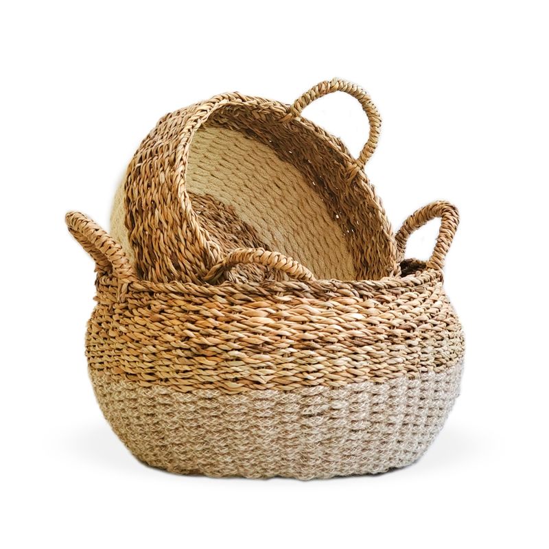 Ula Floor Basket In Natural - Set Of 2 image