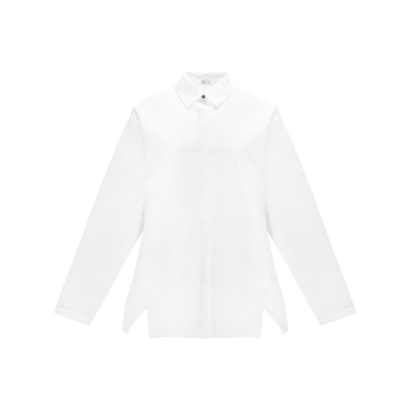 Budapest Organic Cotton Poplin Oversized Shirt - White image