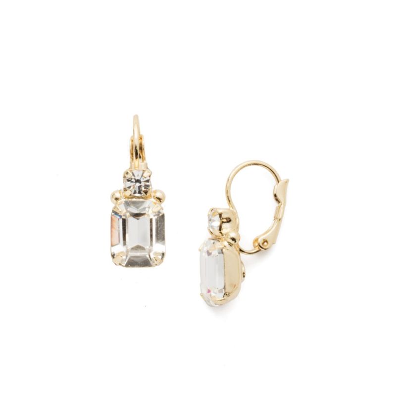 Zelmira Drop Earrings - Gold, White image