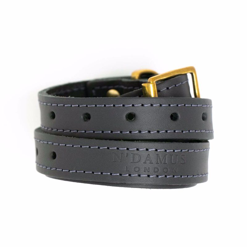 Carnaby Grey Leather Skinny Belt image