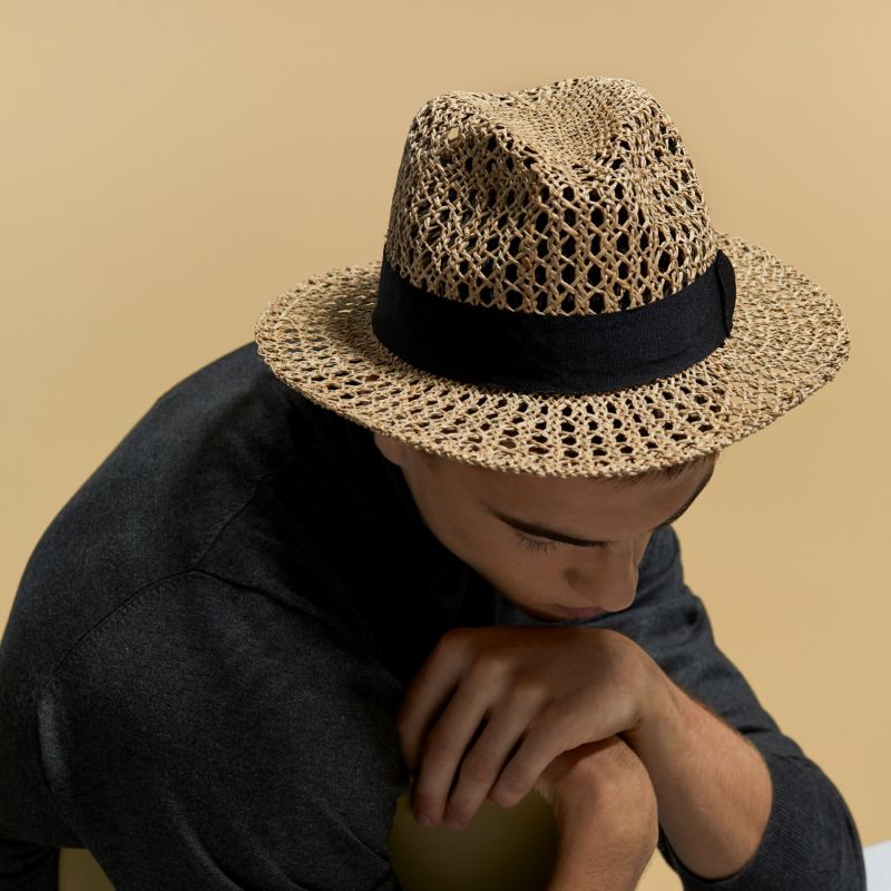 Men'S Straw Fedora Hat image