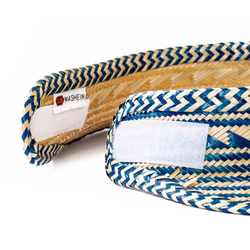 Blue Woven Straw Sun Visor image