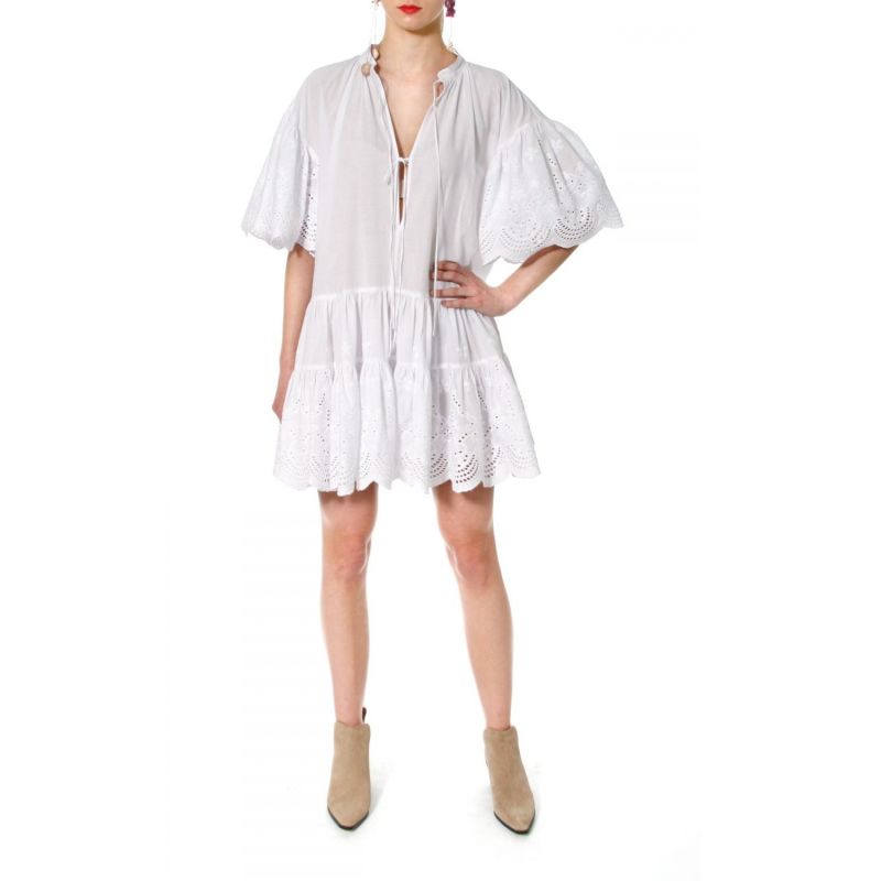 Tenneisha White Boho Mini Dress image