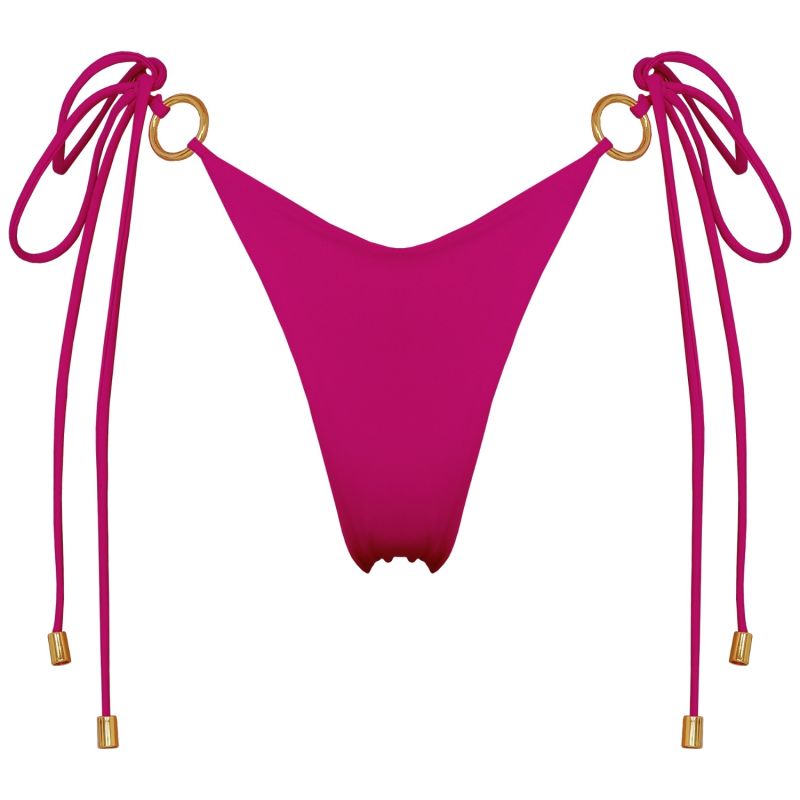 Henoria Double Layered Seamless Bikini Bottom With Golden Ring Details In Pink image