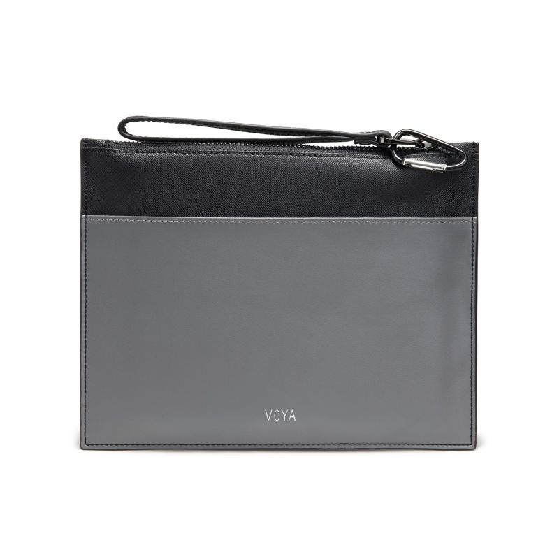 Leather Travel Clutch - Black image