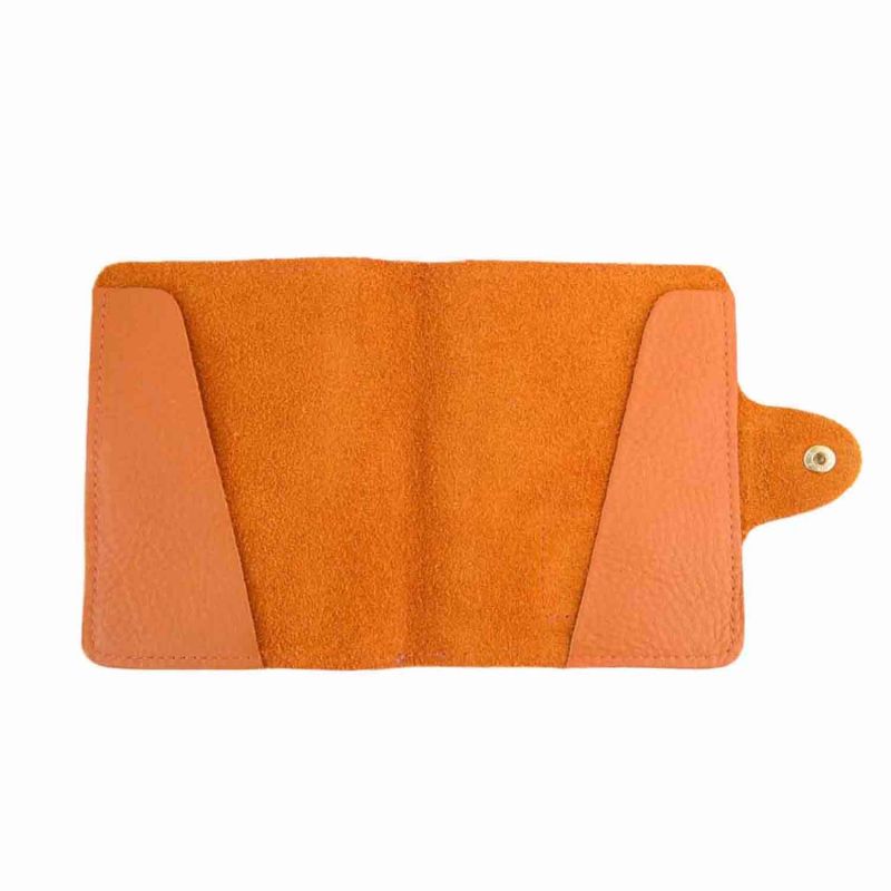 Luxury Italian Leather Orange Passport Cover N'Damus London Wolf