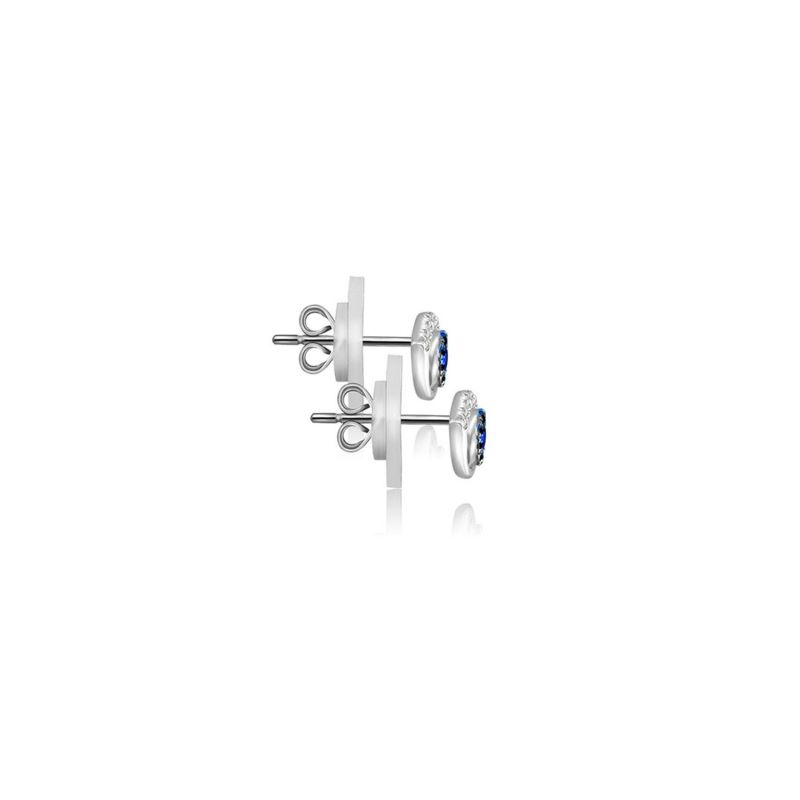 18K White Gold Evil Eye Sapphire Diamond Earring image