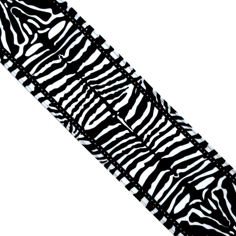 Zebra Silk Neck Scarf Black & White image