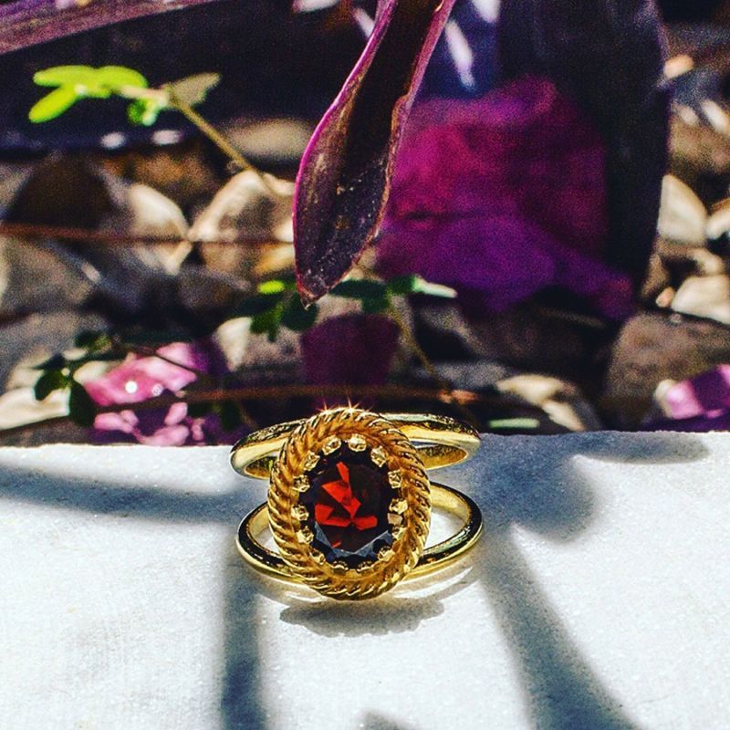 Luccichio Gold Vermeil Garnet Ring image