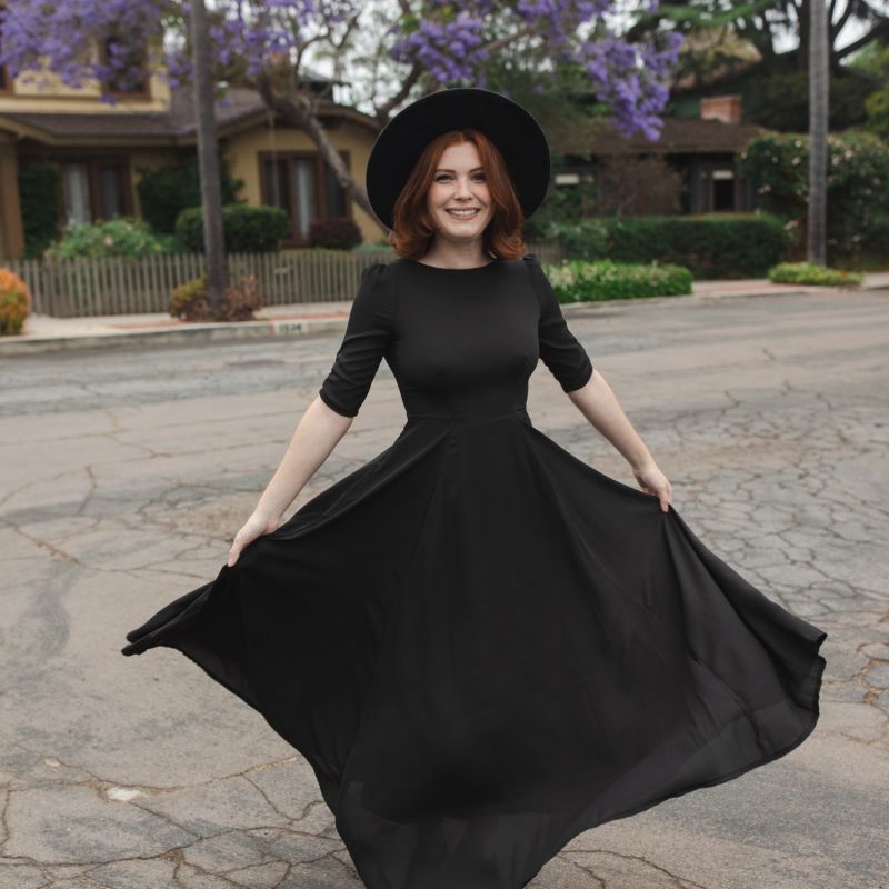 Black Reversible Fitted Maxi Dress image