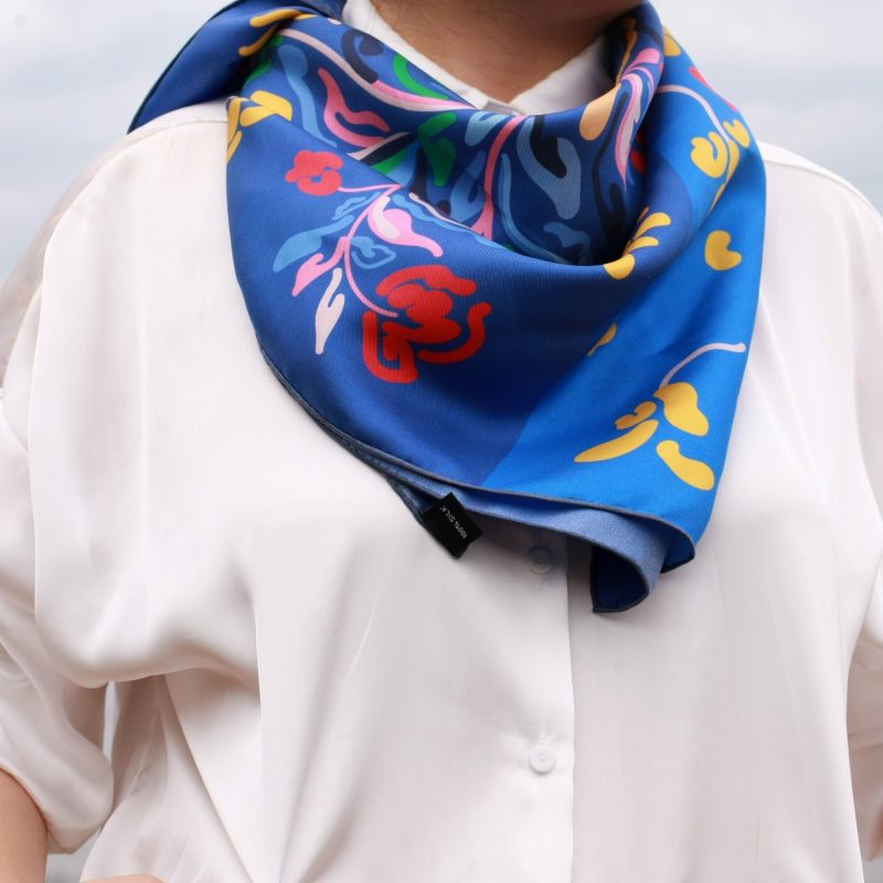 Silk Scarf Of Night Flowers image