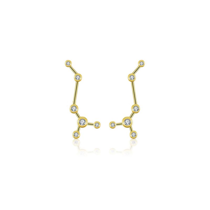 Scorpio Zodiac Constellation Earring 18K Yellow Gold & Diamond image