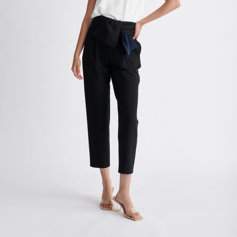 Slim Peg Trousers in Black