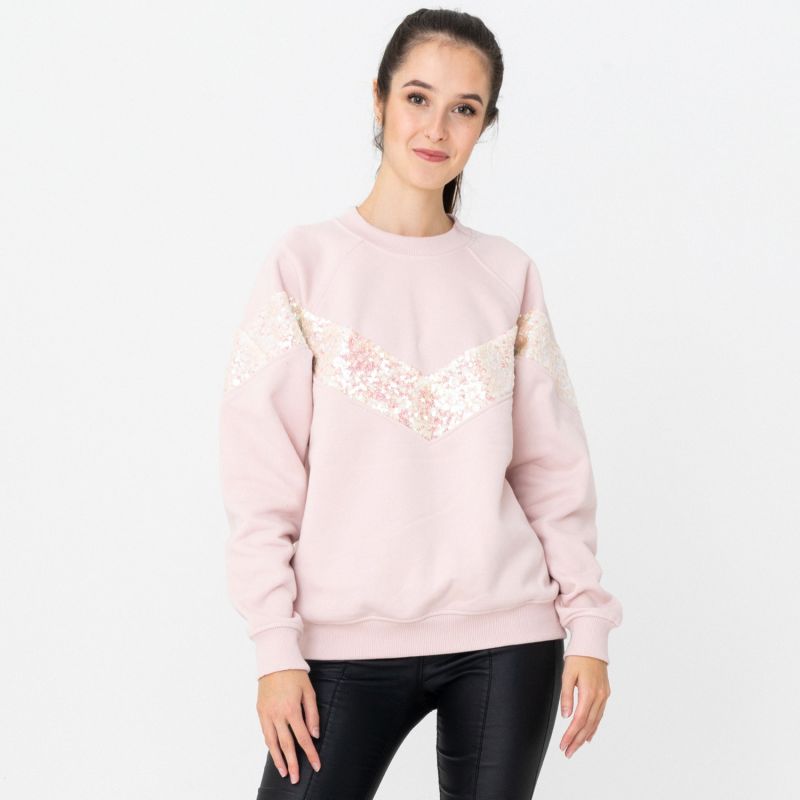 Elegant Pink Sweatshirt With Sequins image