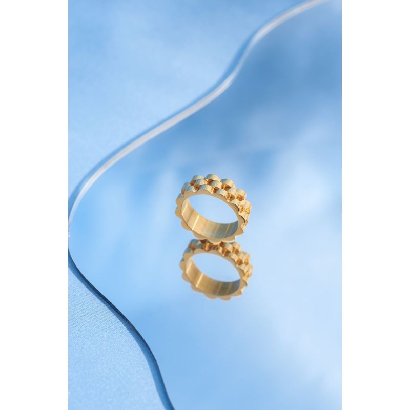 Watch Strap Chunky Gold Statement Ring Ballinger Wolf & Badger