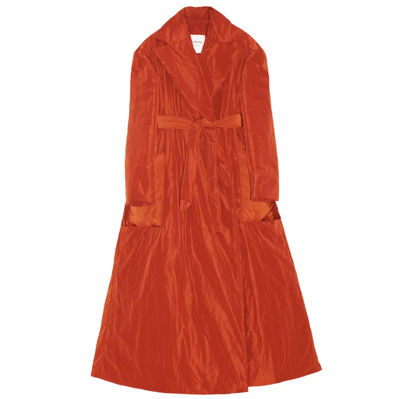 Water-Repellent Double-Faced Padded Coat In Burnt Orange image