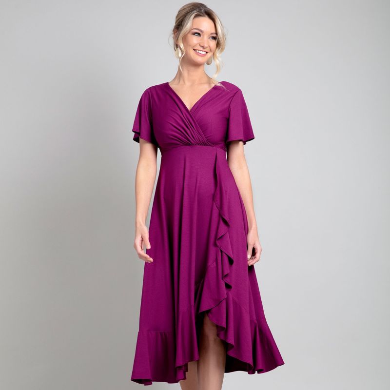 Waterfall Midi Dress In Boysenberry Pink | Alie Street London | Wolf ...