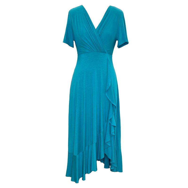 Waterfall Midi Special Occasion Dress In Celestial Blue image