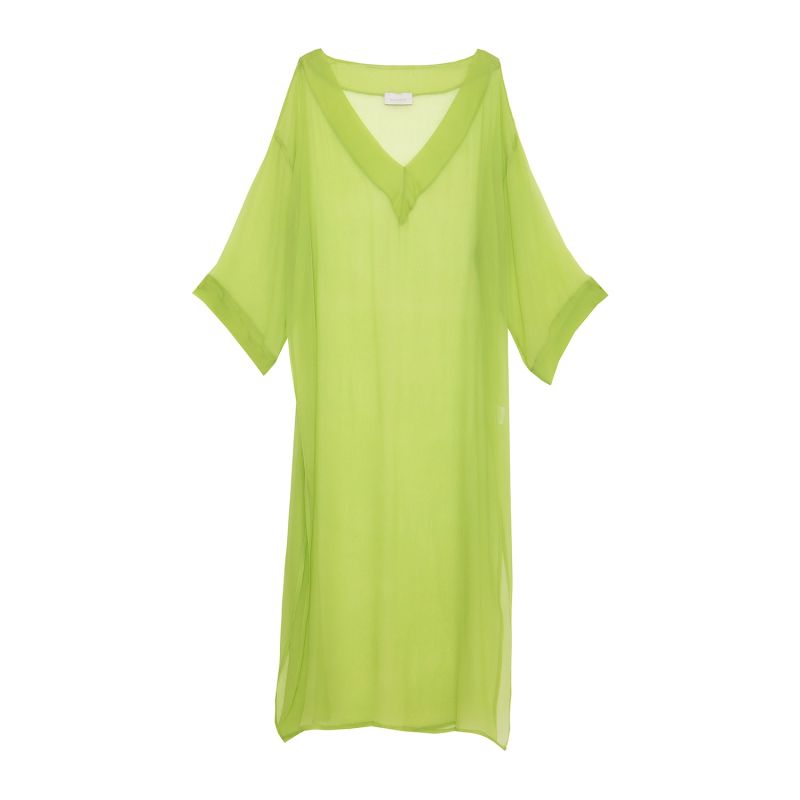 Silk Kaftan In Lime image